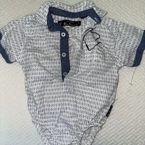 Ben Sherman Baby 6-9months Bodysuit Top Short Sleeved Blue NWOT Mm78